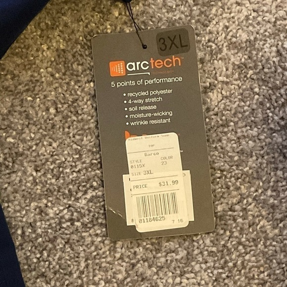 barco One arc tech scrub uniform top Sz 3X - Picture 3 of 3